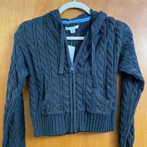 AE cropped zip up sweater